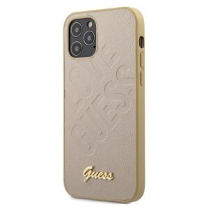 guess guhcp12spuilglg iphone 12 mini 5,4" złoty/gold hardcase iridescent love script gold logo