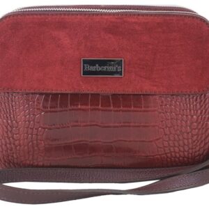 stylowa torebka crossbody trzykomorowa - bordowa