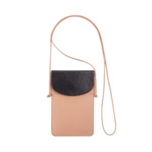 dudu necklace leather wallet for smartphone do 6,7 cala, slim mobile phone holder with adjustable strap and snap closure