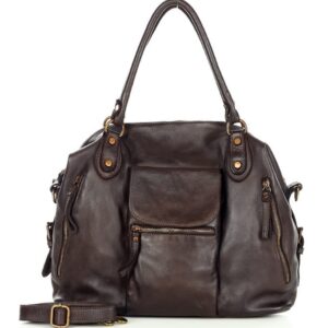 torba biznesowa bowling retro bag skórzana - marco mazzini ciemny brąz caffe