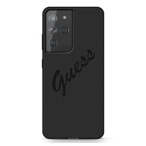 guess guhcs21llsvsbk s21 ultra g998 czarny/black hardcase script vintage