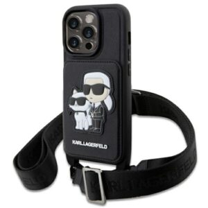 karl lagerfeld klhcp14xcsakcpmk iphone 14 pro max 6.7" hardcase czarny/black crossbody saffiano karl & choupette