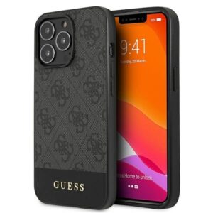 guess guhcp13lg4glgr iphone 13 pro / 13 6,1" szary/grey hardcase 4g stripe collection
