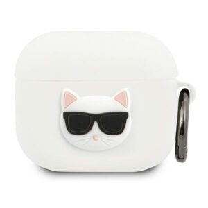 karl lagerfeld klaca3silchwh airpods 3 cover biały/white silicone choupette