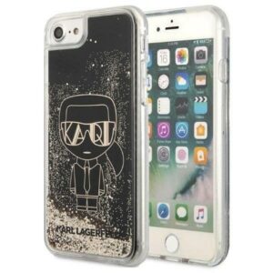 karl lagerfeld klhci8lggkbk iphone 7/8 se 2020 / se 2022 czarny/black hardcase liquid glitter gatsby
