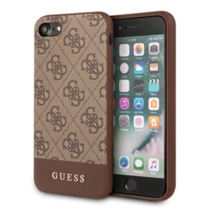 guess guhci8g4glbr iphone 7/8/se 2020 / se 2022 brązowy/brown hard case 4g stripe collection