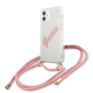 guess guhcp12scrtvspi iphone 12 mini 5,4" różowy/pink hardcase script vintage