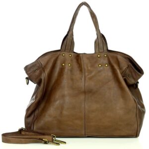 marco mazzini torebka designerska shopper bag vera pelle skóra czekoladowy brąz