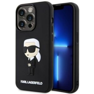 karl lagerfeld klhcp14x3drkink iphone 14 pro max 6.7" czarny/black hardcase rubber ikonik 3d