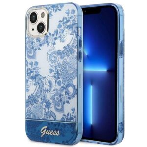 guess guhcp14mhgplhb iphone 14 plus 6,7" niebieski/blue hardcase porcelain collection