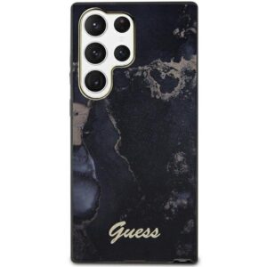 guess guhcs23lhtmrsk s23 ultra s918 czarny/black hardcase golden marble collection