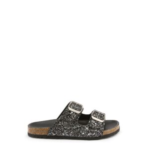 klapki marki shone model 026798-glitter kolor czarny. obuwie dziewczynka. sezon: wiosna/lato