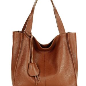 modna torebka damska skórzany shopper bag - marco mazzini portofino max brąz