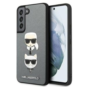 karl lagerfeld klhcs22msakickcsl s22+ s906 srebrny/silver saffiano karl & choupette head