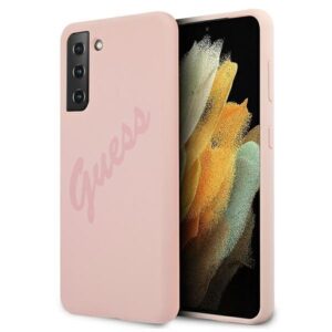 guess guhcs21mlsvspi s21+ g996 różowy/pink hardcase script vintage
