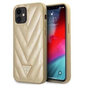 guess guhcp12spuvqtmlbe iphone 12 mini 5,4" złoty/gold hardcase v-quilted collection