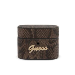 guess guacappusnsmlbr airpods pro cover brązowy/brown python collection
