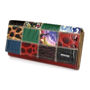 portfel patchwork boho julia rososo skóra duży pudełko g89