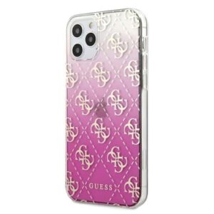 guess guhcp12lpcu4ggpi iphone 12 pro max 6,7" różowy/pink hardcase 4g gradient