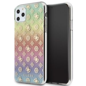 guess guhcn65peoml iphone 11 pro max multicolor hard case iridescent 4g peony