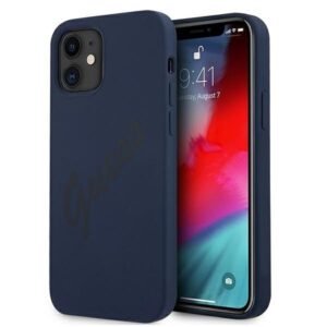 guess guhcp12slsvsbl iphone 12 mini 5,4" niebieski/blue hardcase script vintage