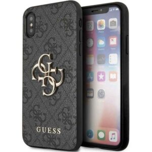 guess guhcpx4gmggr iphone x/xs szary/grey hardcase 4g big metal logo