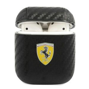 ferrari fesa2cabk airpods cover czarny/black on track pu carbon