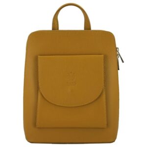 plecak skórzany / listonoszka - casual 2w1 - żółty ciemny