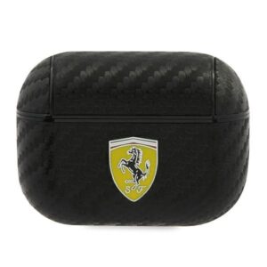 ferrari fesapcabk airpods pro cover czarny/black on track pu carbon