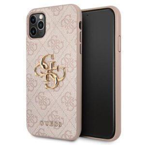 guess guhcn584gmgpi iphone 11 pro różowy/pink hardcase 4g big metal logo