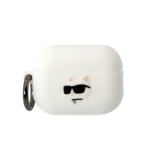 karl lagerfeld klap2runchh airpods pro 2 cover biały/white silicone choupette head 3d
