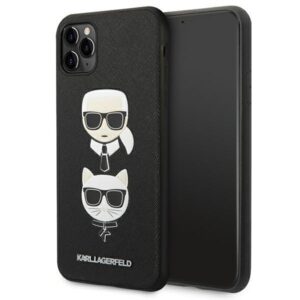 karl lagerfeld klhcn65sakickcbk iphone 11 pro max 6,5" czarny/black hardcase saffiano ikonik karl&choupette head