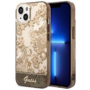 guess guhcp14mhgplhc iphone 14 plus 6,7" ochre hardcase porcelain collection