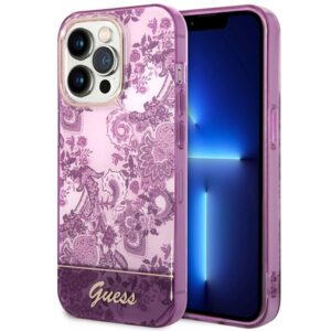 guess guhcp14xhgplhf iphone 14 pro max 6,7" fuksja/fuschia hardcase porcelain collection