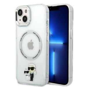 karl lagerfeld klhmp14mhnkcit iphone 14 plus 6,7" hardcase transparent iconic karl&choupette magsafe