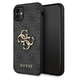 guess guhcn614gmggr iphone 11 6,1" / xr szary/grey hardcase 4g big metal logo