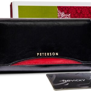 skórzany damski portfel peterson ptn pl-467 multi