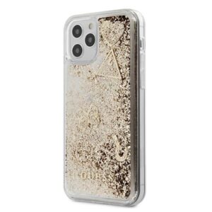 guess guhcp12lglhflgo iphone 12 pro max 6,7" gold/złoty hardcase glitter charms