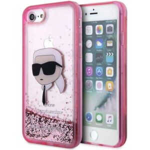 karl lagerfeld klhci8lnkhcp iphone 7/8/ se 2020/2022 różowy/pink hardcase glitter karl head