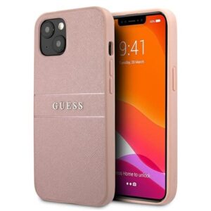 guess guhcp13spsasbpi iphone 13 mini 5,4" różowy/pink hardcase saffiano stripe