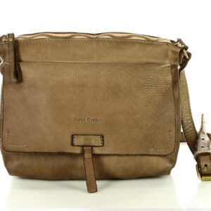 marco mazzini torebka skórzana messenger retro bag beż taupe