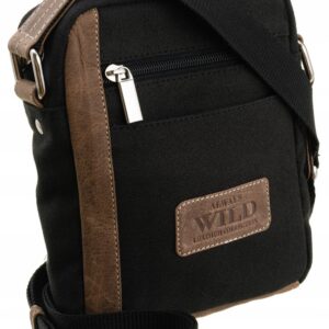skórzana, męska torba na ramię z kieszonką zewnętrzną — always wild