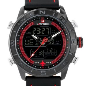 zegarek męski naviforce - nf9144 (zn077b) - black/red + box