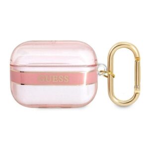 guess  guaphhtsp airpods pro cover różowy/pink strap collection