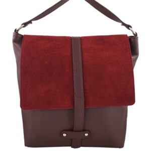 torby skórzane shopper bag a4 - bordowa