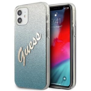 guess guhcp12spcuglsbl iphone 12 mini 5,4" niebieski/blue hardcase glitter gradient script