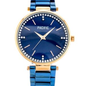 zegarek damski pacific x6063 - blue/rosegold (zy620d)