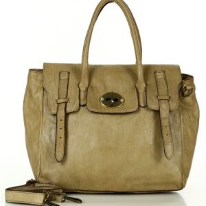 kultowa torba damska do ręki ze skóry vintage capsule leather bag - marco mazzini beż taupe