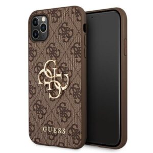 guess guhcn654gmgbr iphone 11 pro max brązowy/brown hardcase 4g big metal logo