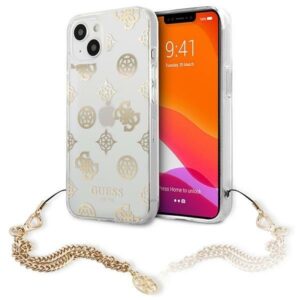 guess guhcp13skspego iphone 13 mini 5,4" złoty/gold hardcase peony chain collection